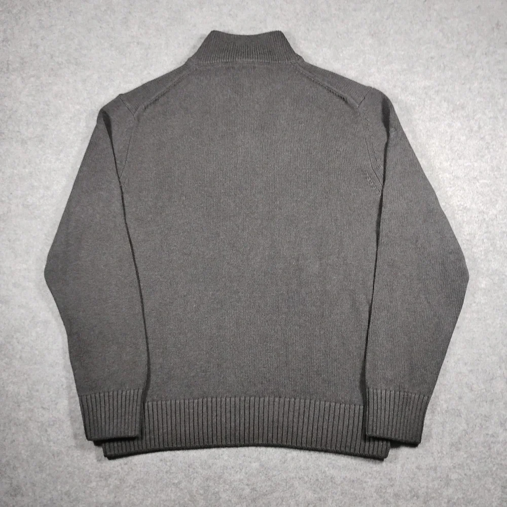 Quince Organic Cotton Quarter Zip Sweater Men's Large Charcoal Gray Pullover
